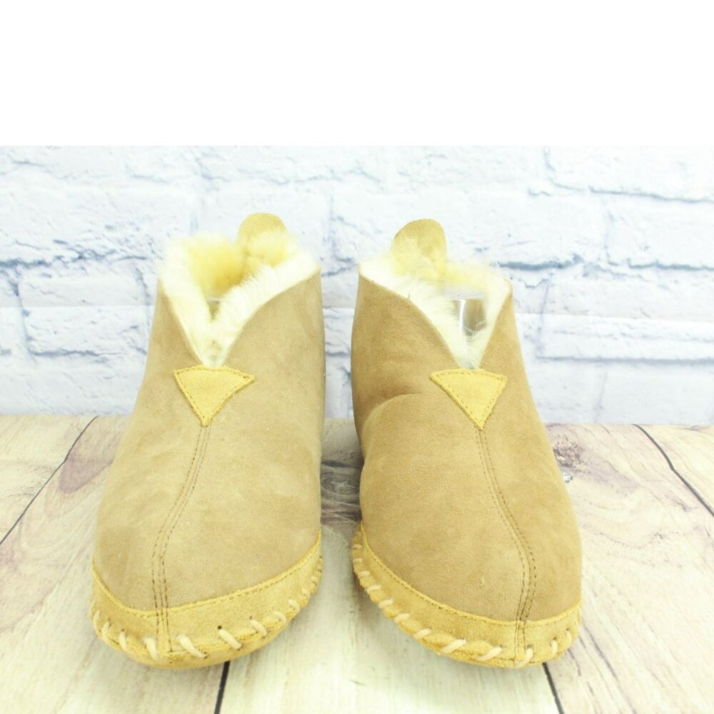 LL Bean Brown Suede Wicked Good Shearling Lined Slipper Ankle Boots Size 9 M - Picture 4 of 10